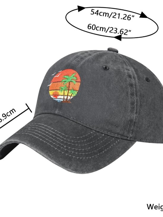 Women\'s Embroidery Adjustable Washed Distressed Trucker Hat Baseball Cap main image 5